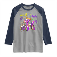 Funny Mardi Gras Raglan Shirt Walk It Like A Dog Balloon New Orleans