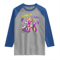 Funny Mardi Gras Raglan Shirt Walk It Like A Dog Balloon New Orleans