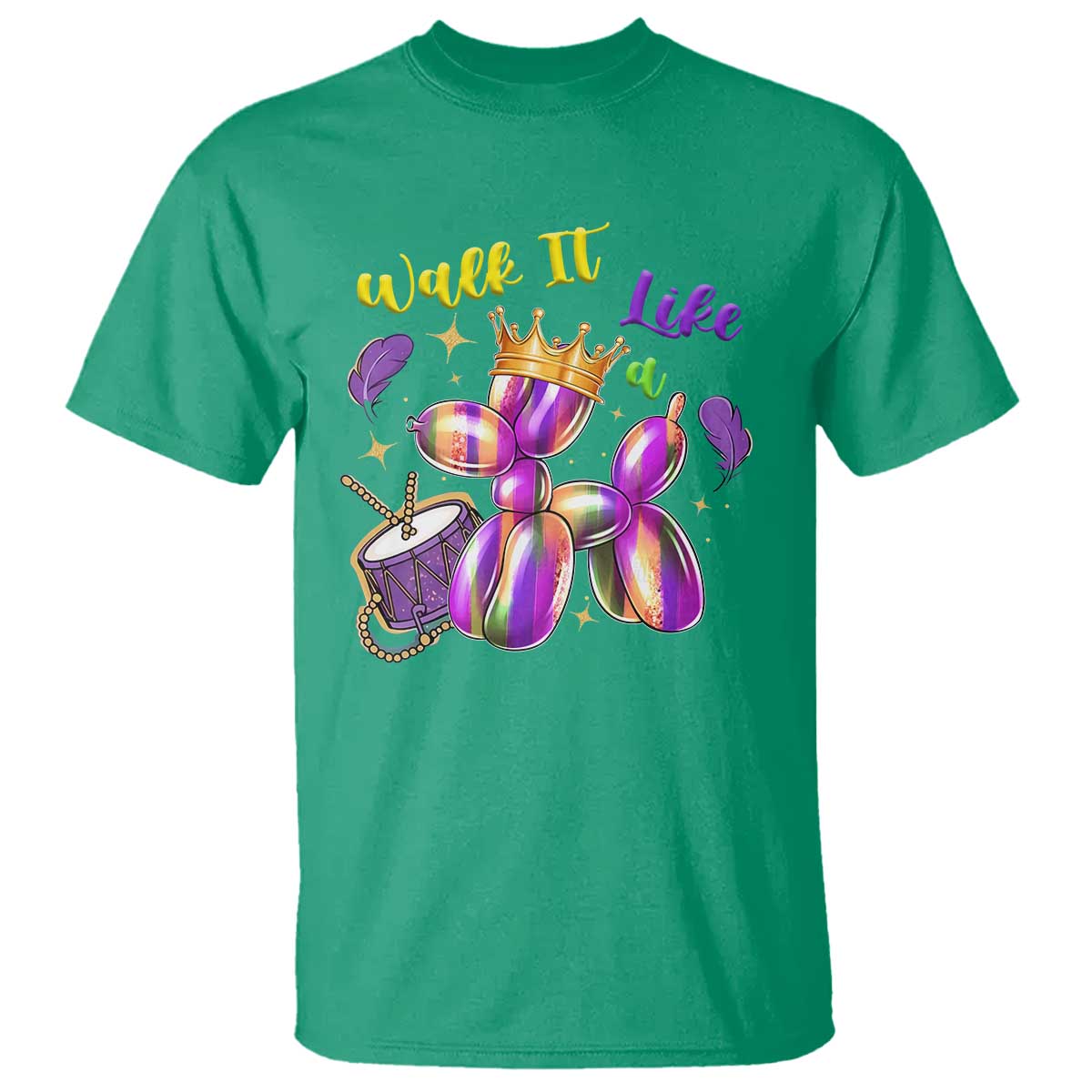 Funny Mardi Gras T Shirt Walk It Like A Dog Balloon New Orleans