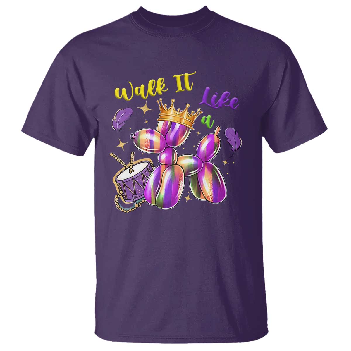 Funny Mardi Gras T Shirt Walk It Like A Dog Balloon New Orleans