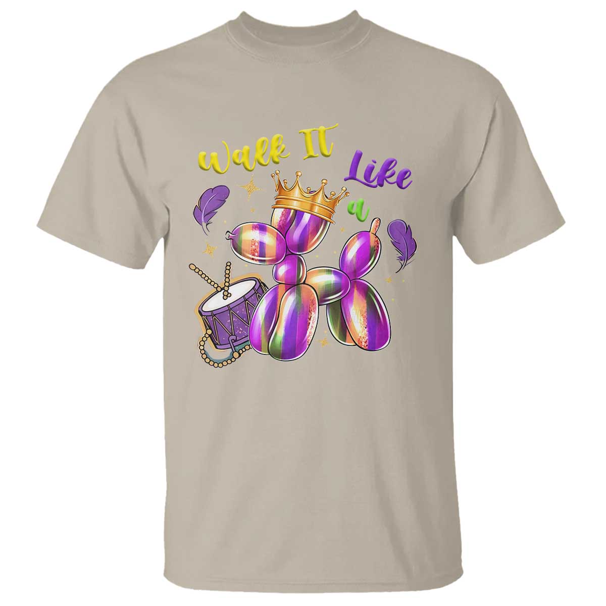 Funny Mardi Gras T Shirt Walk It Like A Dog Balloon New Orleans