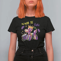 Funny Mardi Gras T Shirt For Women Walk It Like A Dog Balloon New Orleans
