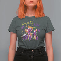 Funny Mardi Gras T Shirt For Women Walk It Like A Dog Balloon New Orleans