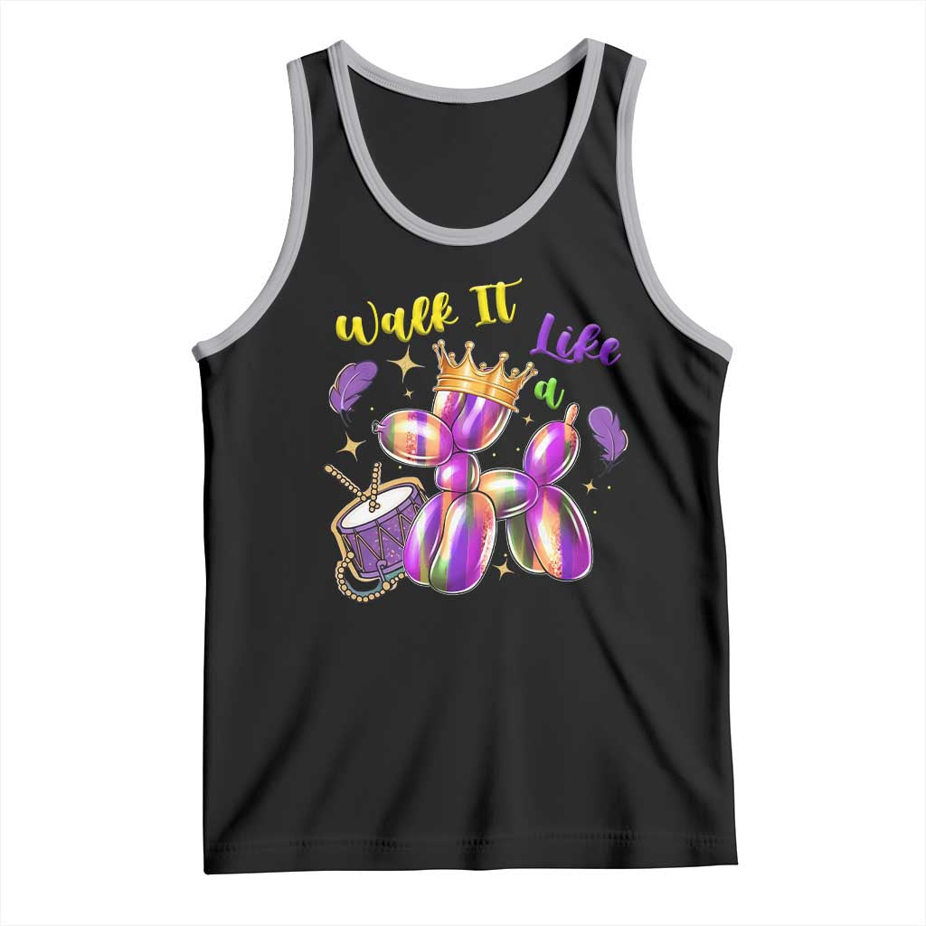 Funny Mardi Gras Tank Top Walk It Like A Dog Balloon New Orleans
