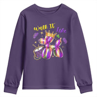 Funny Mardi Gras Youth Sweatshirt Walk It Like A Dog Balloon New Orleans