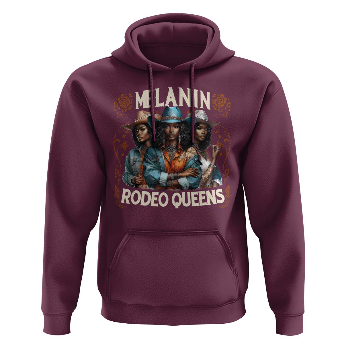 Melanin Rodeo Queen Hoodie African American Melanin Black Cowgirl Swag