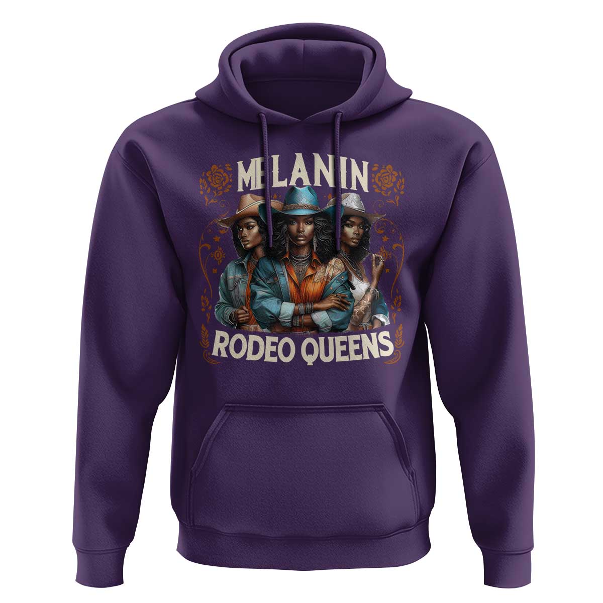 Melanin Rodeo Queen Hoodie African American Melanin Black Cowgirl Swag