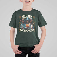 Melanin Rodeo Queen T Shirt For Kid African American Melanin Black Cowgirl Swag