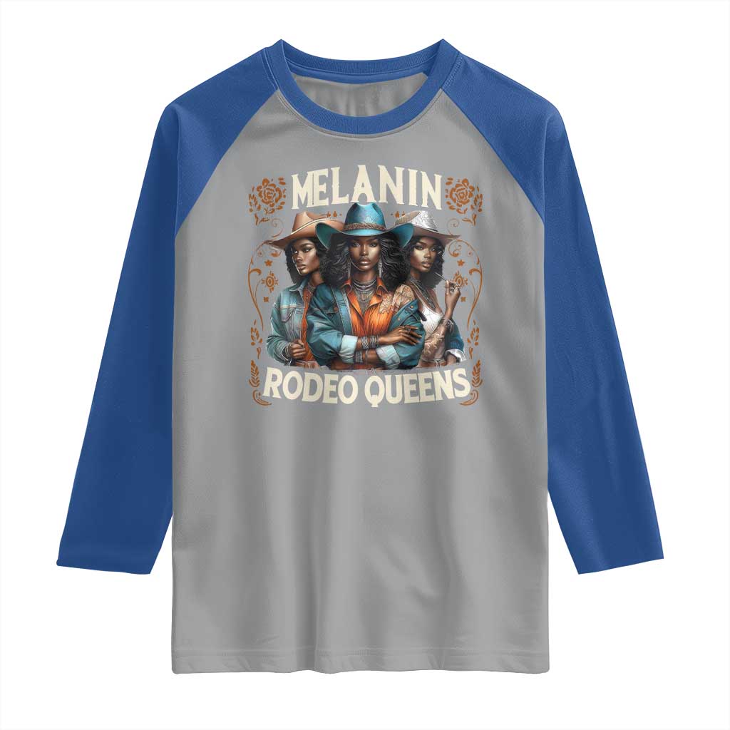 Melanin Rodeo Queen Raglan Shirt African American Melanin Black Cowgirl Swag