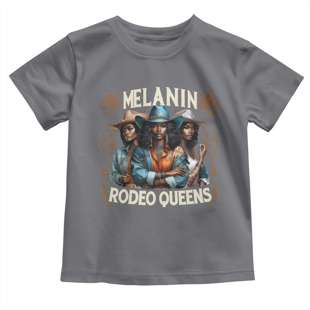Melanin Rodeo Queen Toddler T Shirt African American Melanin Black Cowgirl Swag