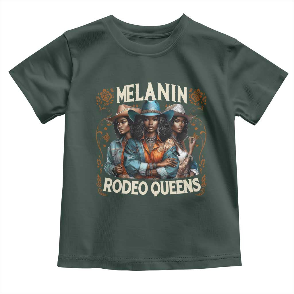 Melanin Rodeo Queen Toddler T Shirt African American Melanin Black Cowgirl Swag
