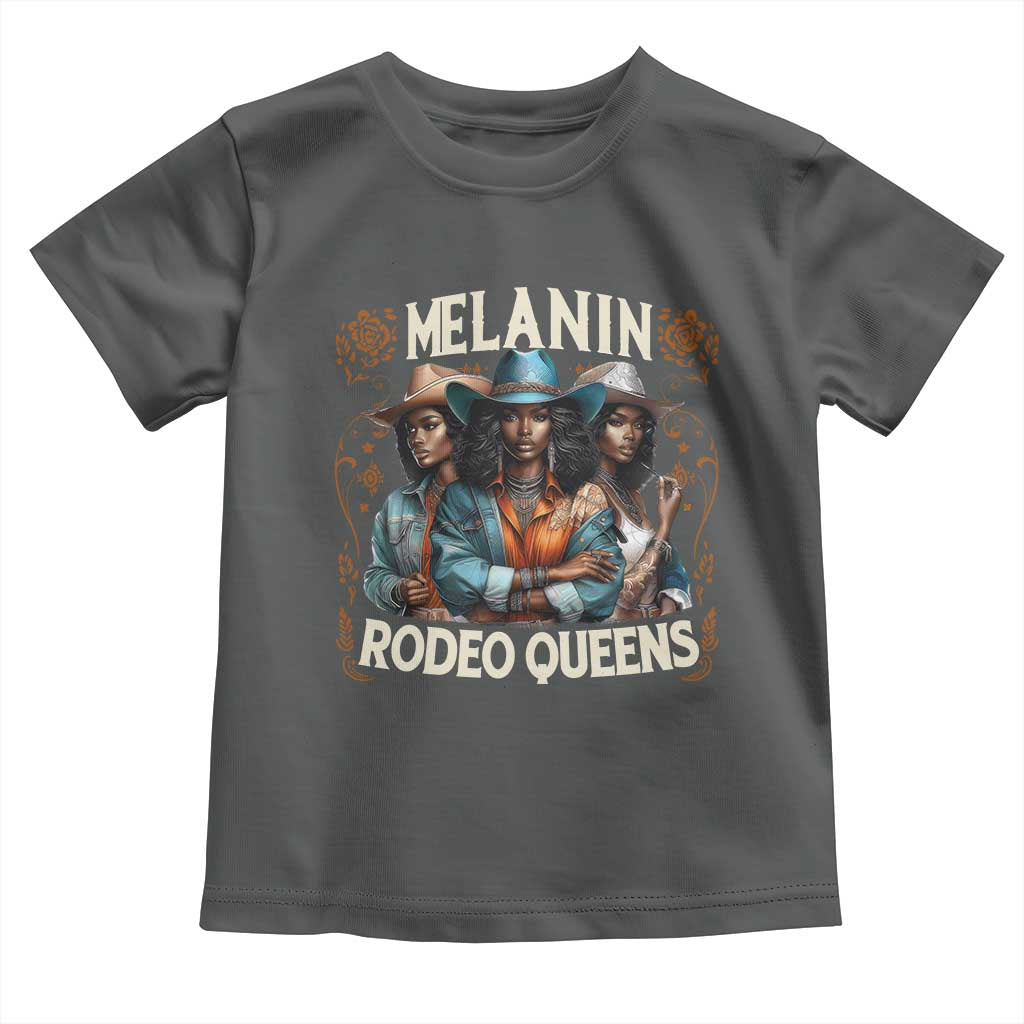 Melanin Rodeo Queen Toddler T Shirt African American Melanin Black Cowgirl Swag