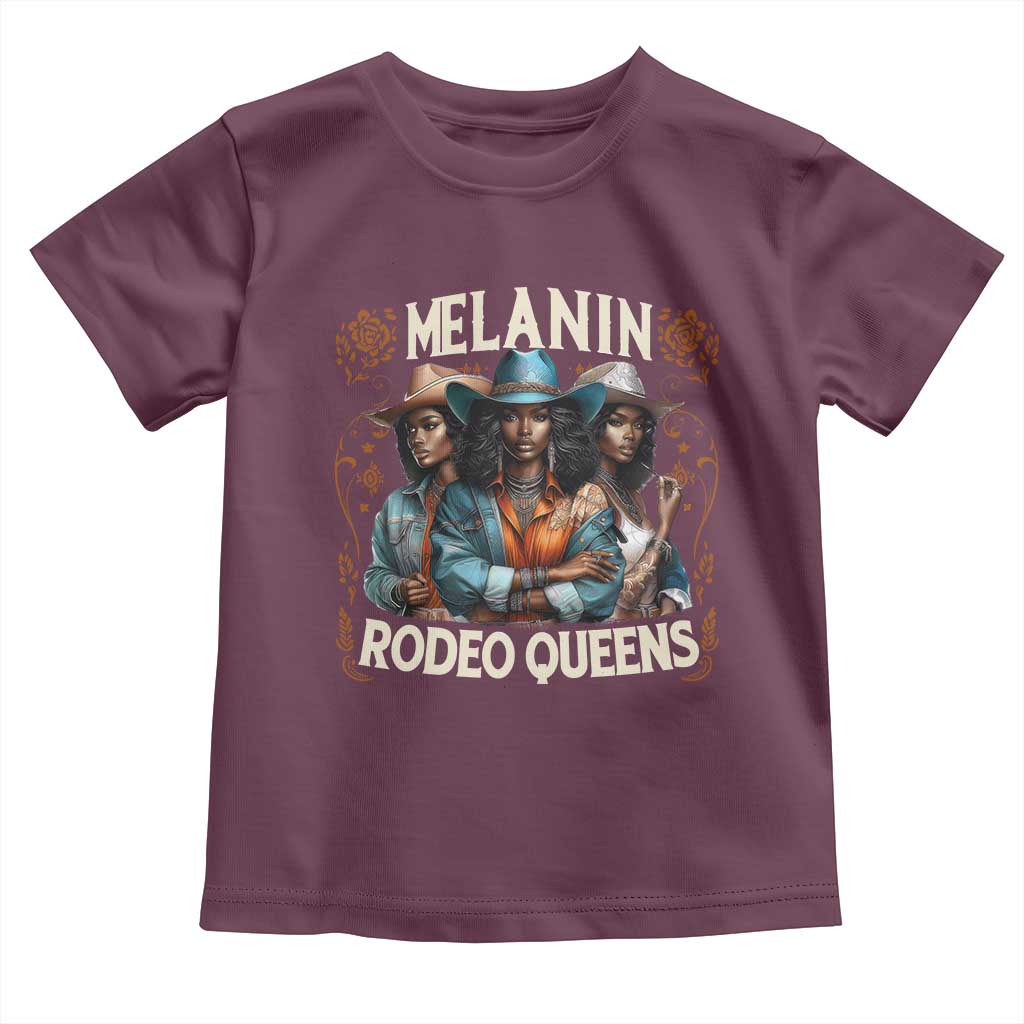 Melanin Rodeo Queen Toddler T Shirt African American Melanin Black Cowgirl Swag