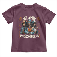 Melanin Rodeo Queen Toddler T Shirt African American Melanin Black Cowgirl Swag