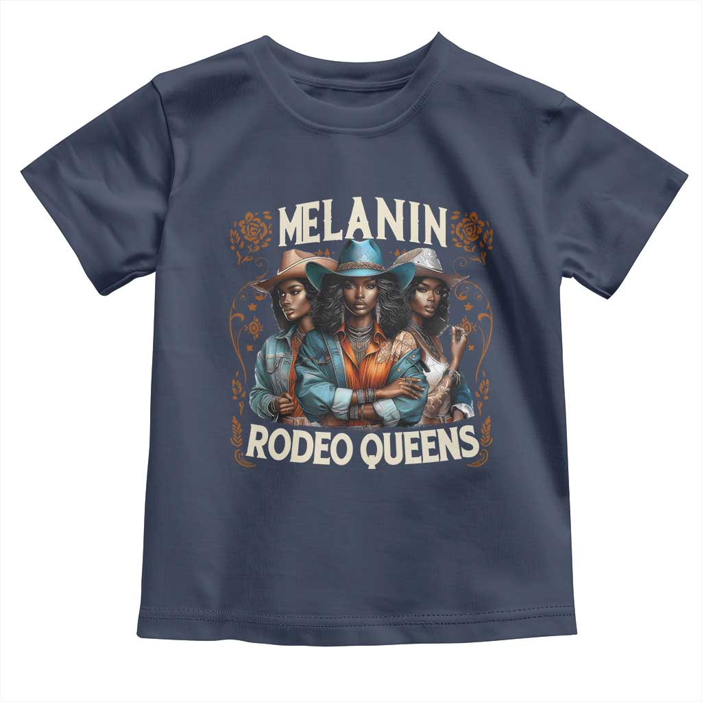 Melanin Rodeo Queen Toddler T Shirt African American Melanin Black Cowgirl Swag