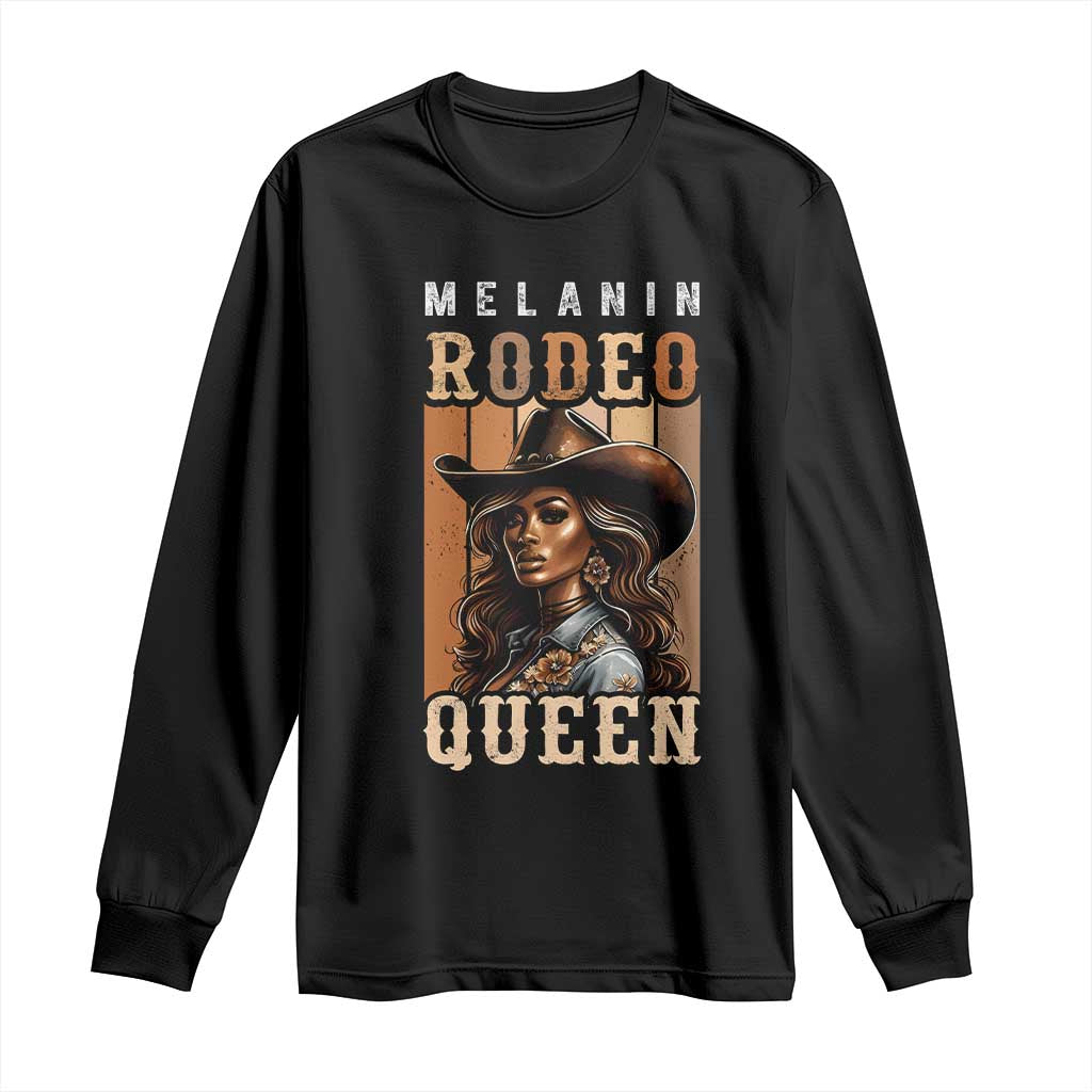 Melanin Rodeo Queen Long Sleeve Shirt African American Melanin Black Cowgirl