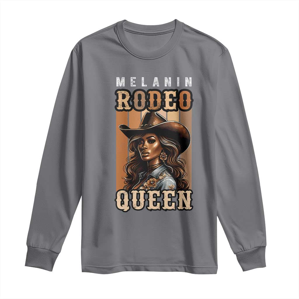 Melanin Rodeo Queen Long Sleeve Shirt African American Melanin Black Cowgirl