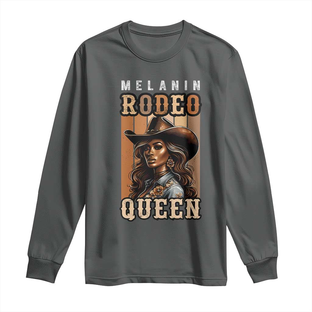 Melanin Rodeo Queen Long Sleeve Shirt African American Melanin Black Cowgirl