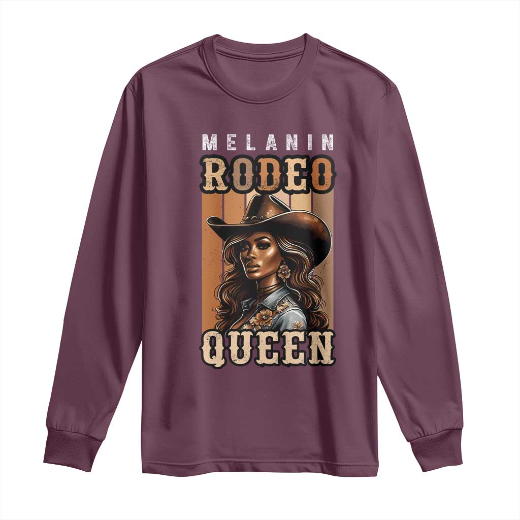 Melanin Rodeo Queen Long Sleeve Shirt African American Melanin Black Cowgirl