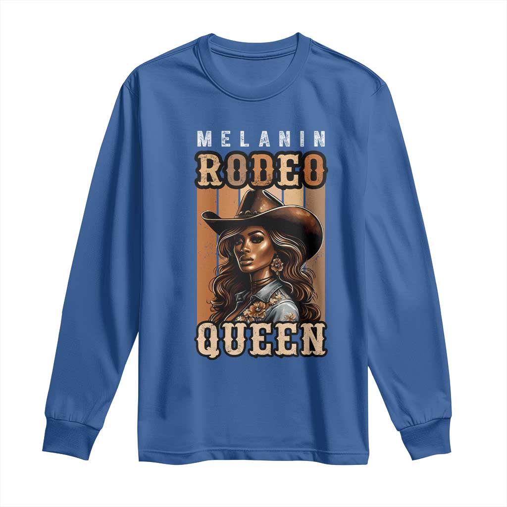 Melanin Rodeo Queen Long Sleeve Shirt African American Melanin Black Cowgirl