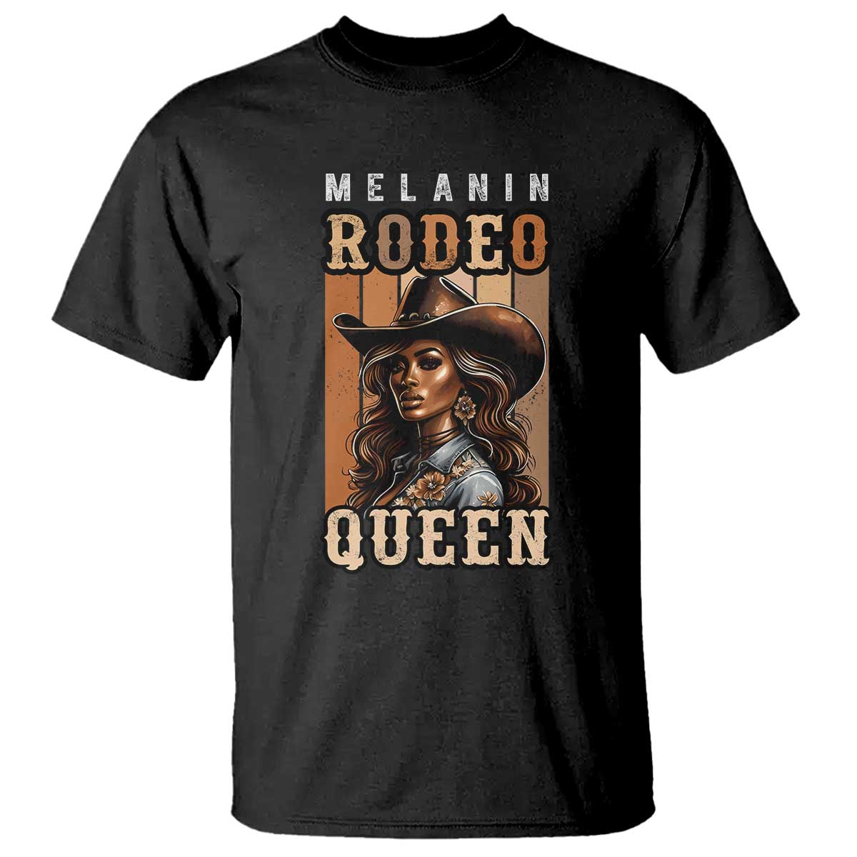 Melanin Rodeo Queen T Shirt African American Melanin Black Cowgirl