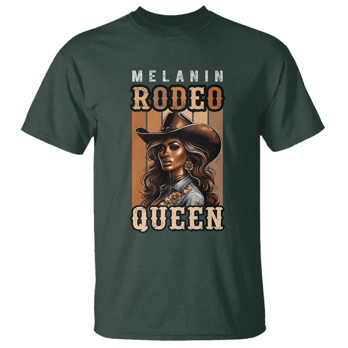 Melanin Rodeo Queen T Shirt African American Melanin Black Cowgirl