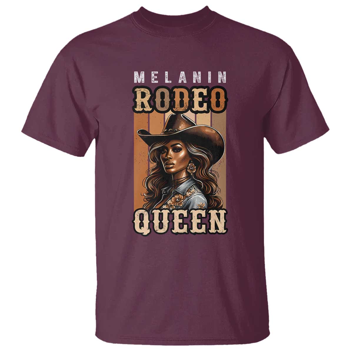Melanin Rodeo Queen T Shirt African American Melanin Black Cowgirl