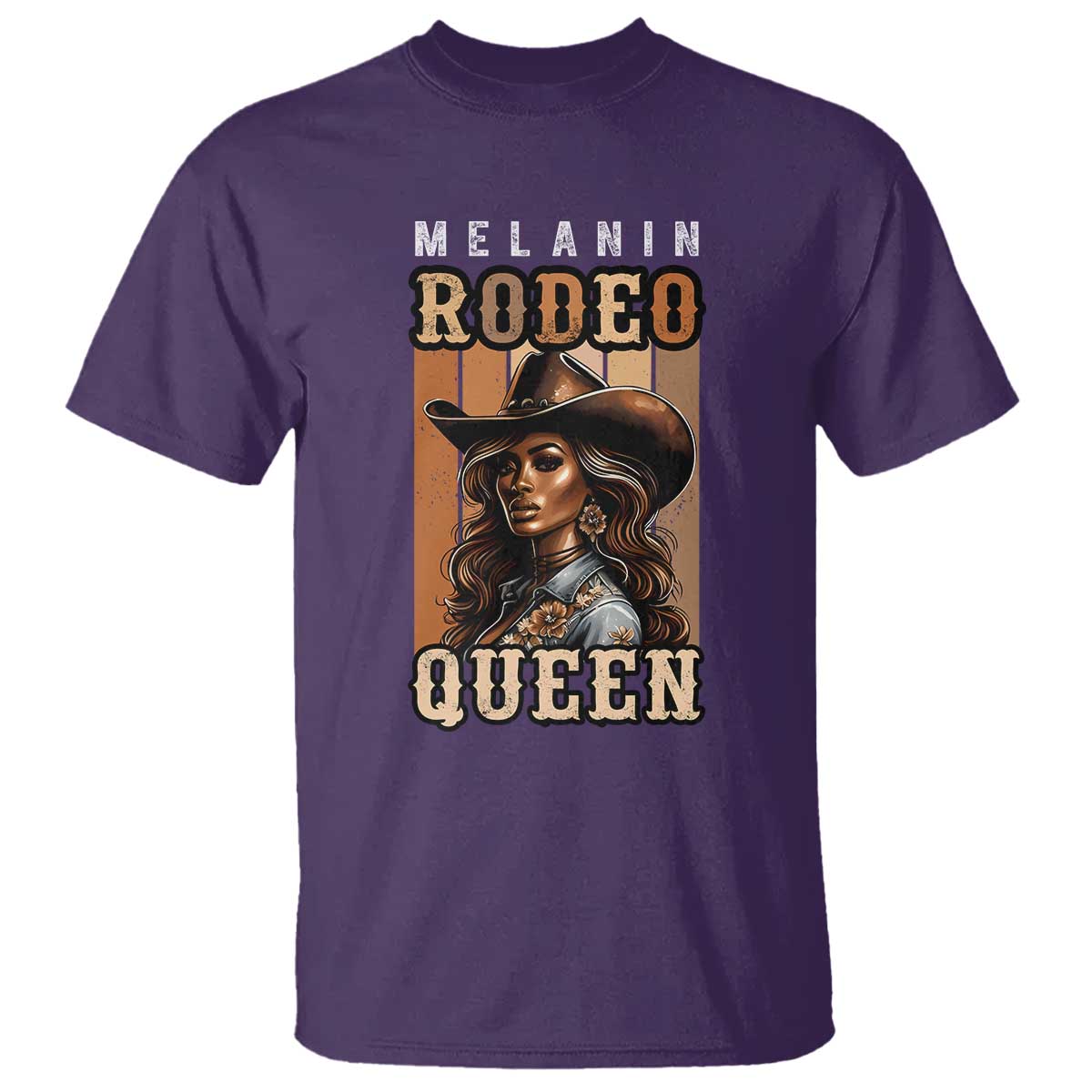 Melanin Rodeo Queen T Shirt African American Melanin Black Cowgirl
