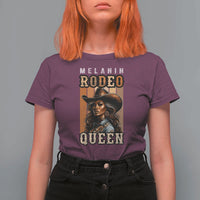 Melanin Rodeo Queen T Shirt For Women African American Melanin Black Cowgirl