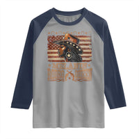 Melanin Rodeo Queen Raglan Shirt Black Cowgirl Vintage American Flag