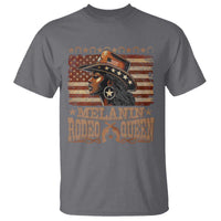 Melanin Rodeo Queen T Shirt Black Cowgirl Vintage American Flag