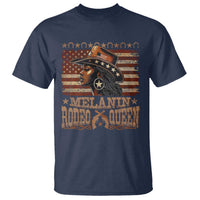 Melanin Rodeo Queen T Shirt Black Cowgirl Vintage American Flag