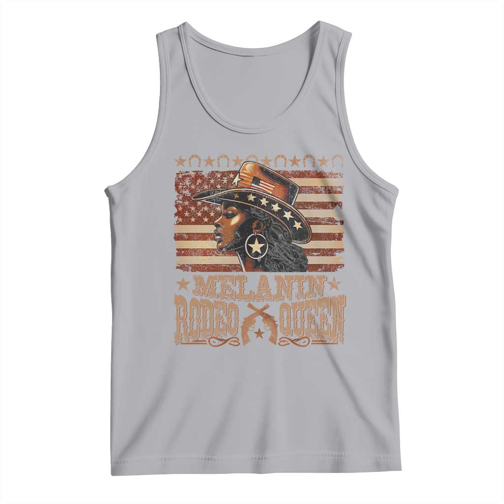 Melanin Rodeo Queen Tank Top Black Cowgirl Vintage American Flag