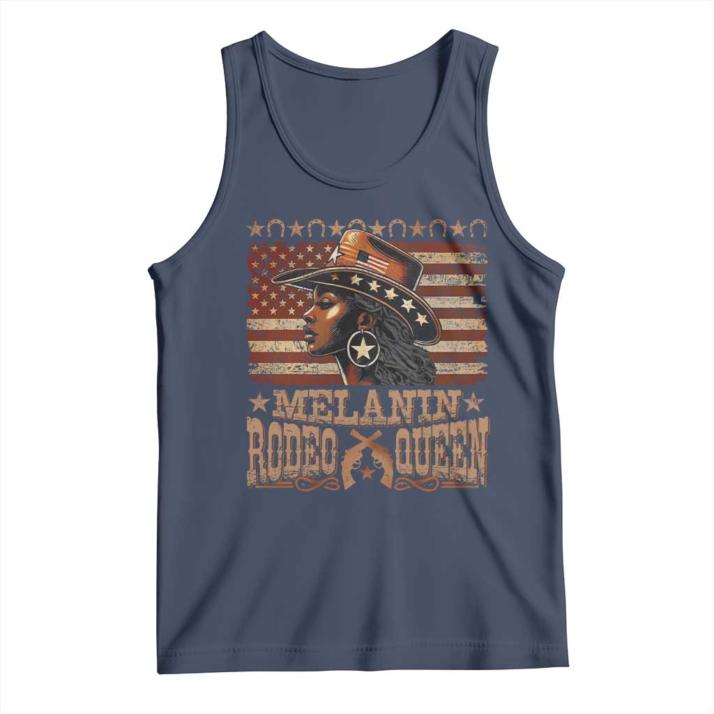Melanin Rodeo Queen Tank Top Black Cowgirl Vintage American Flag