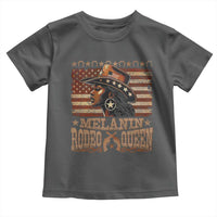 Melanin Rodeo Queen Toddler T Shirt Black Cowgirl Vintage American Flag