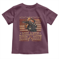 Melanin Rodeo Queen Toddler T Shirt Black Cowgirl Vintage American Flag