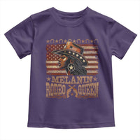 Melanin Rodeo Queen Toddler T Shirt Black Cowgirl Vintage American Flag