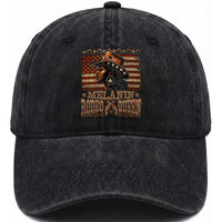 Melanin Rodeo Queen Washed Cotton Baseball Cap Black Cowgirl Vintage American Flag