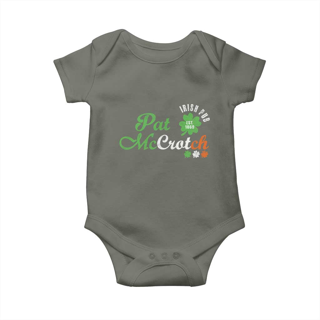 Pat McCrotch Irish Pub Baby Onesie St Patricks Day Drinking Humor
