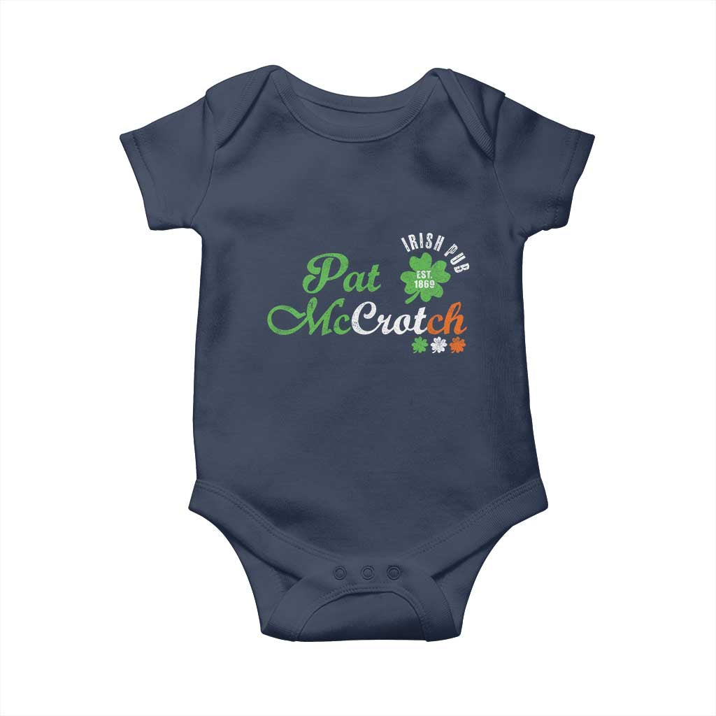 Pat McCrotch Irish Pub Baby Onesie St Patricks Day Drinking Humor
