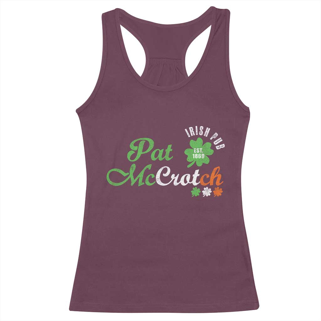 Pat McCrotch Irish Pub Racerback Tank Top St Patricks Day Drinking Humor
