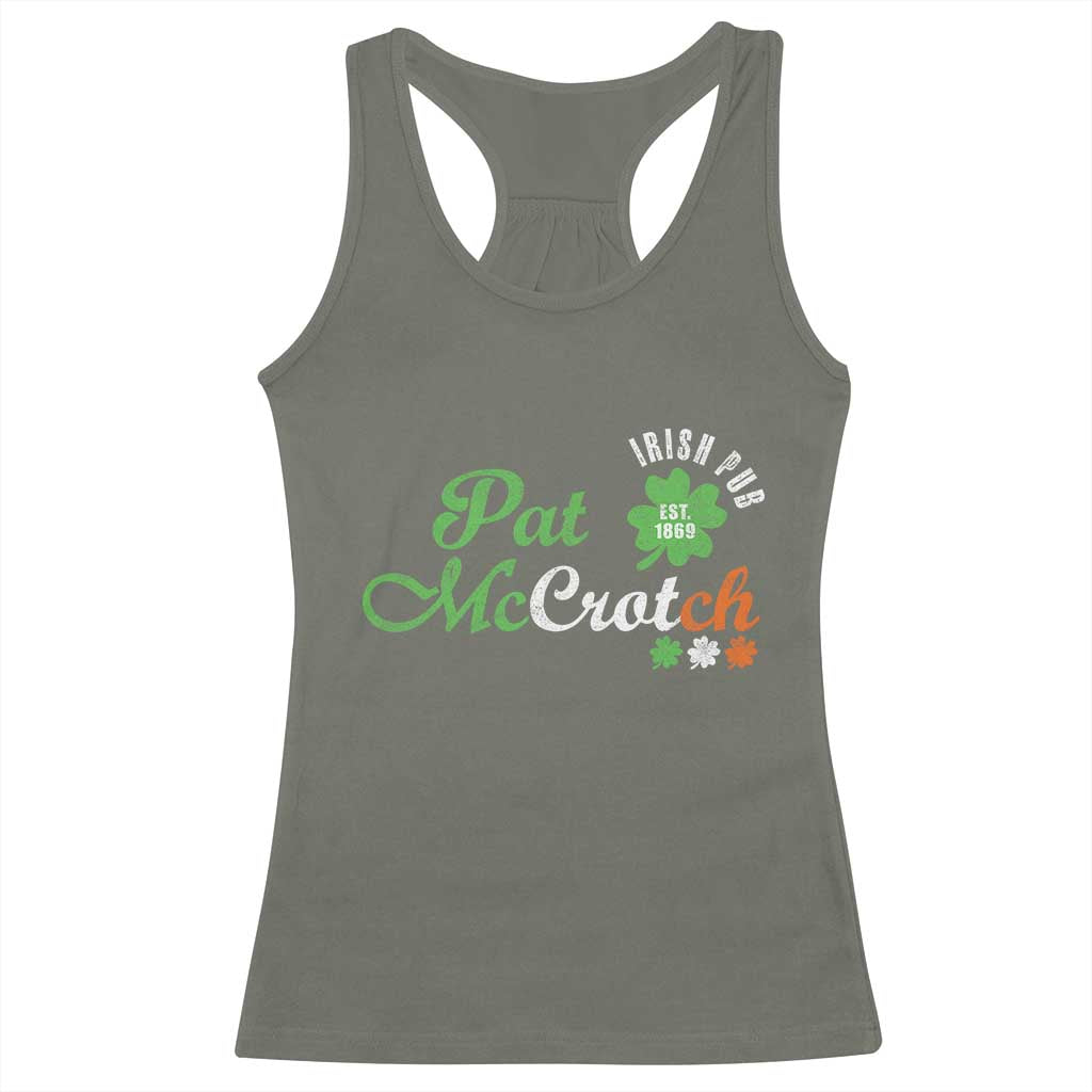 Pat McCrotch Irish Pub Racerback Tank Top St Patricks Day Drinking Humor
