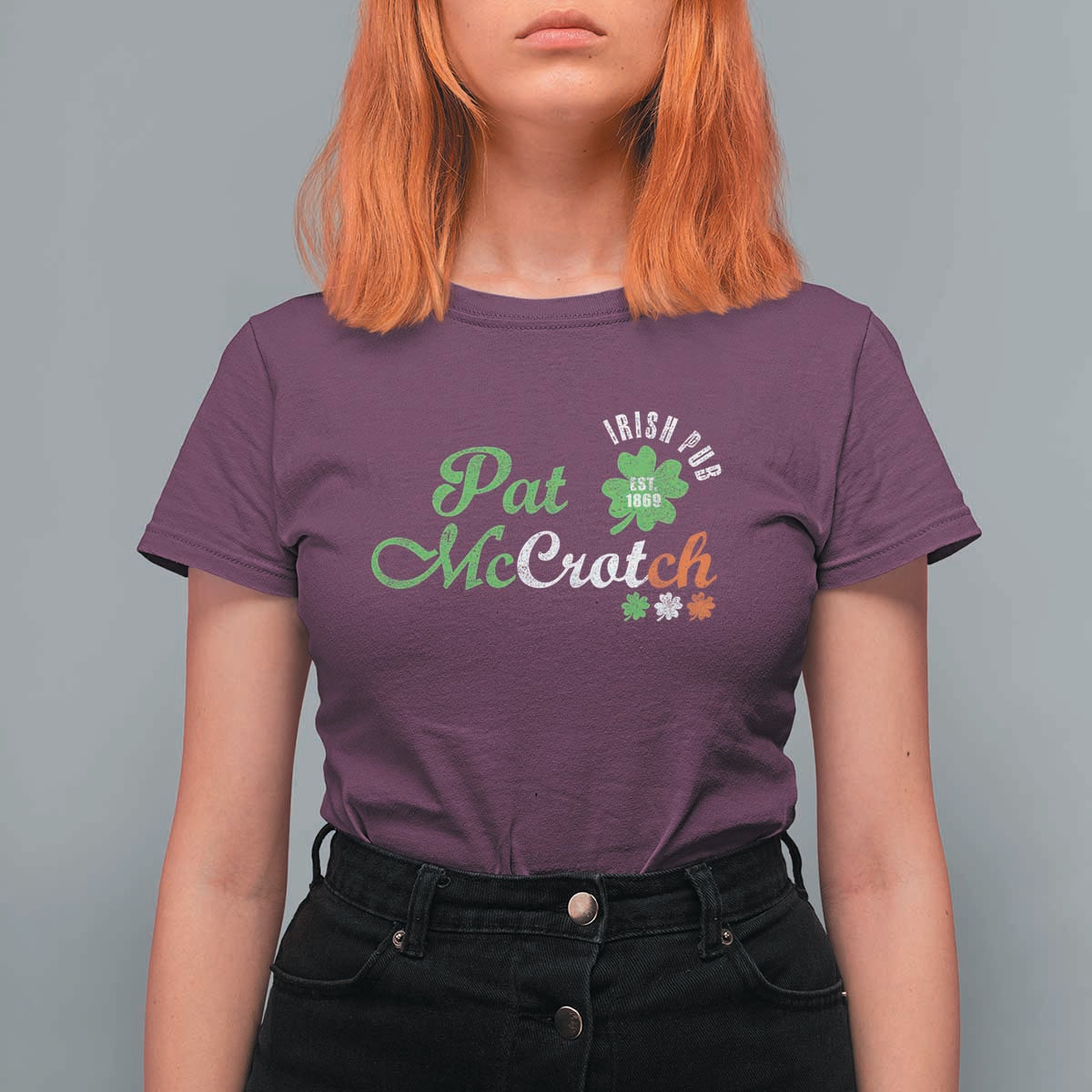 Pat McCrotch Irish Pub T Shirt For Women St Patricks Day Drinking Humor