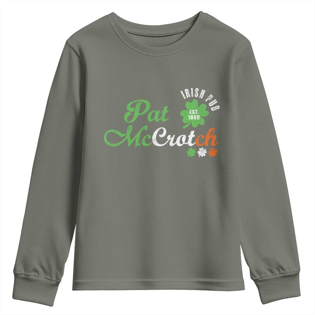 Pat McCrotch Irish Pub Youth Sweatshirt St Patricks Day Drinking Humor