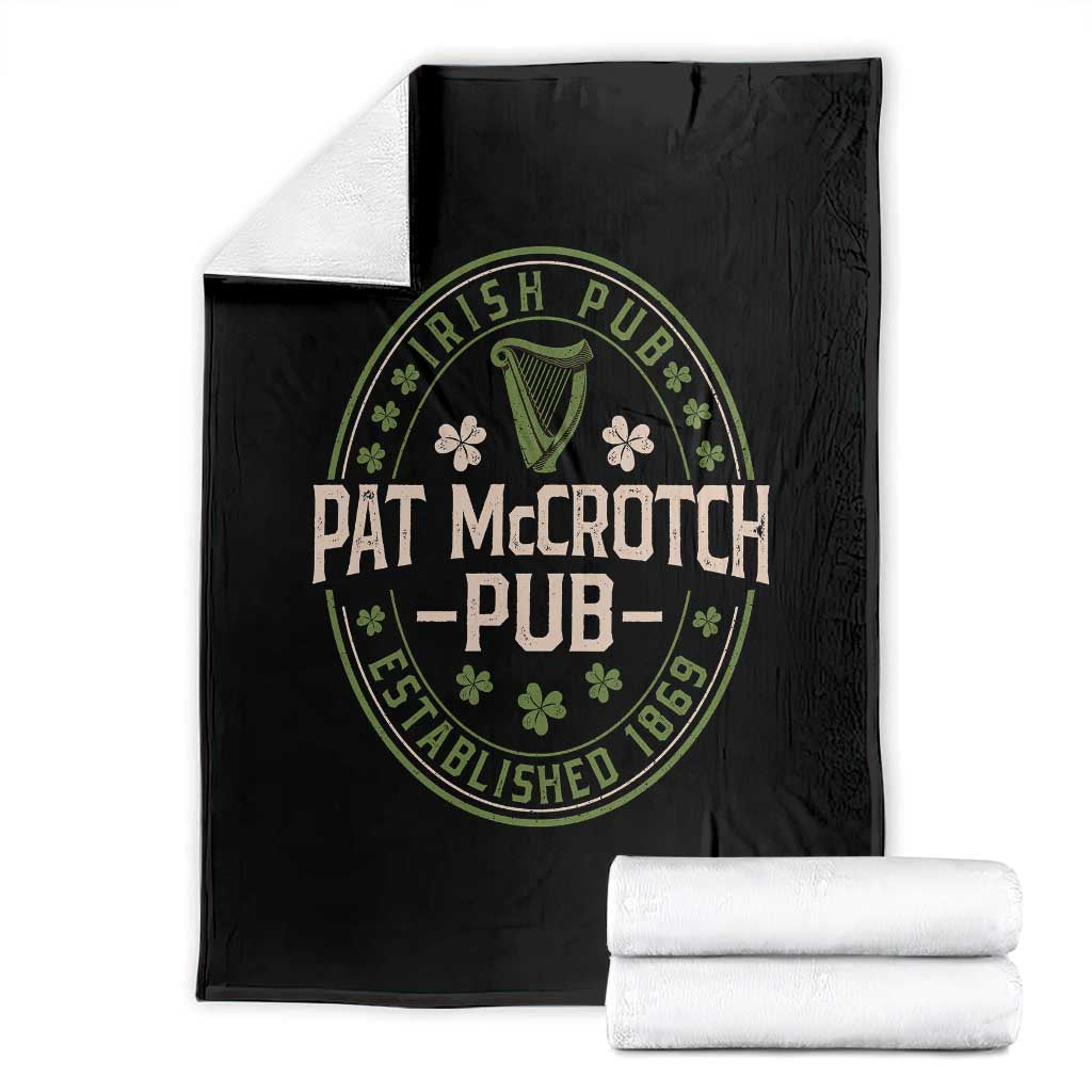 Pat McCrotch Irish Pub Throw Blanket St Patricks Day Dirty Adult Drinking