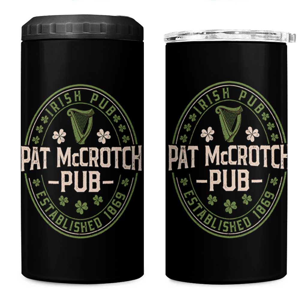 Pat McCrotch Irish Pub 4 in 1 Can Cooler Tumbler St Patricks Day Dirty Adult Drinking