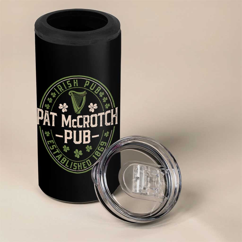 Pat McCrotch Irish Pub 4 in 1 Can Cooler Tumbler St Patricks Day Dirty Adult Drinking