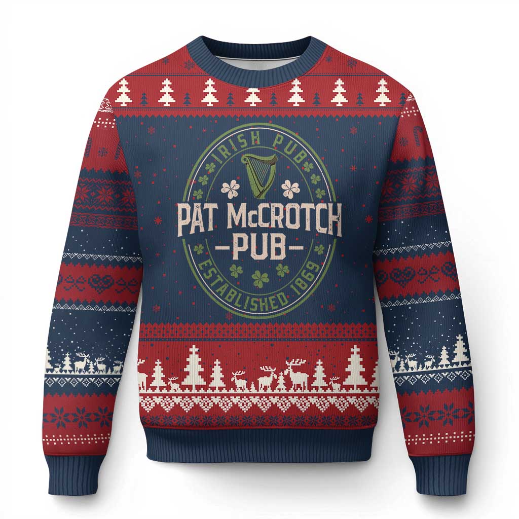 Pat McCrotch Irish Pub Ugly Christmas Sweater St Patricks Day Dirty Adult Drinking