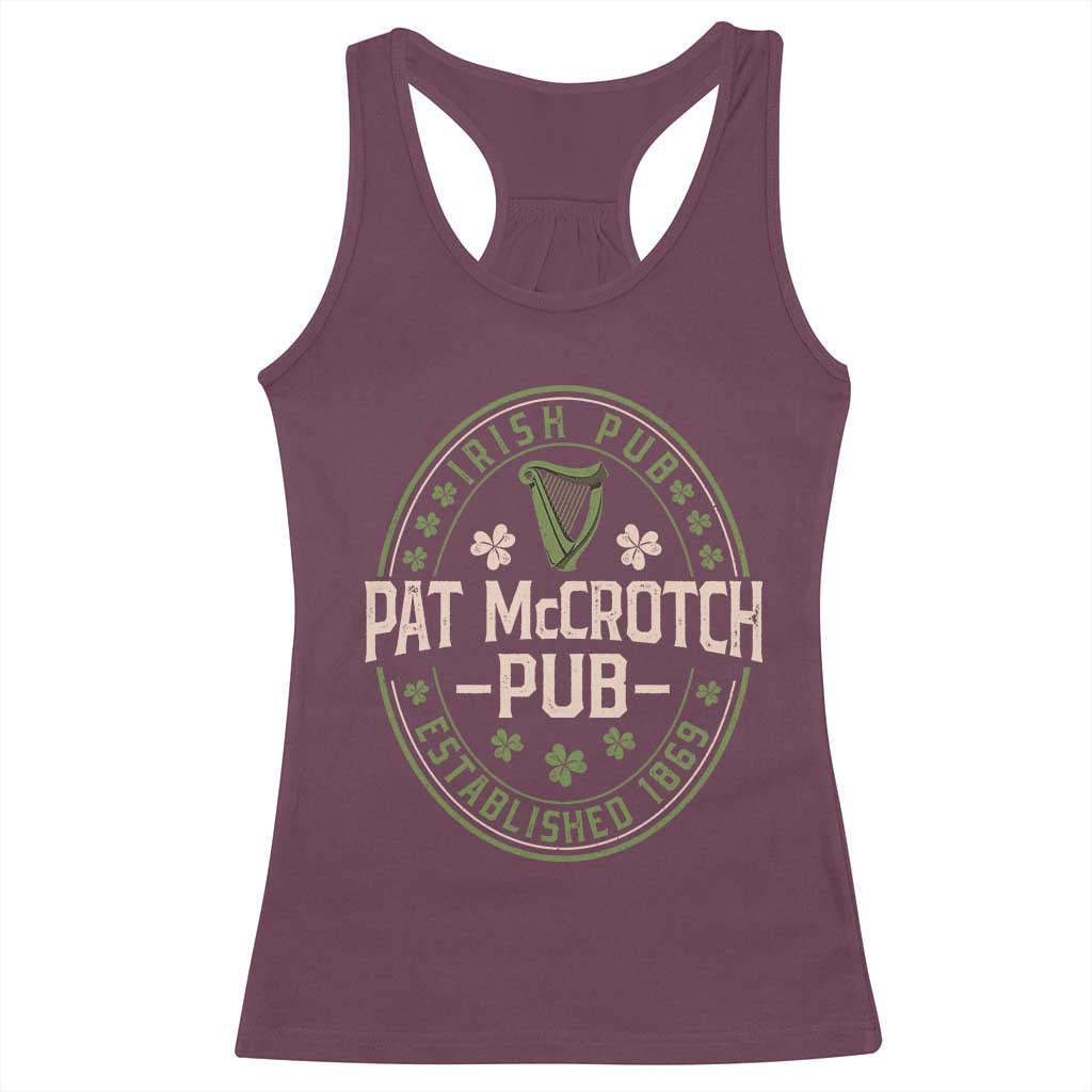 Pat McCrotch Irish Pub Racerback Tank Top St Patricks Day Dirty Adult Drinking