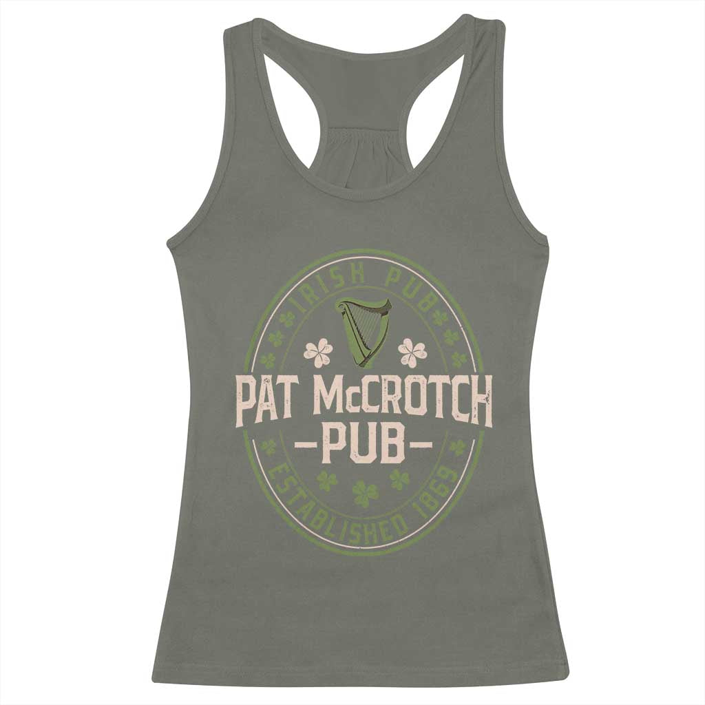 Pat McCrotch Irish Pub Racerback Tank Top St Patricks Day Dirty Adult Drinking